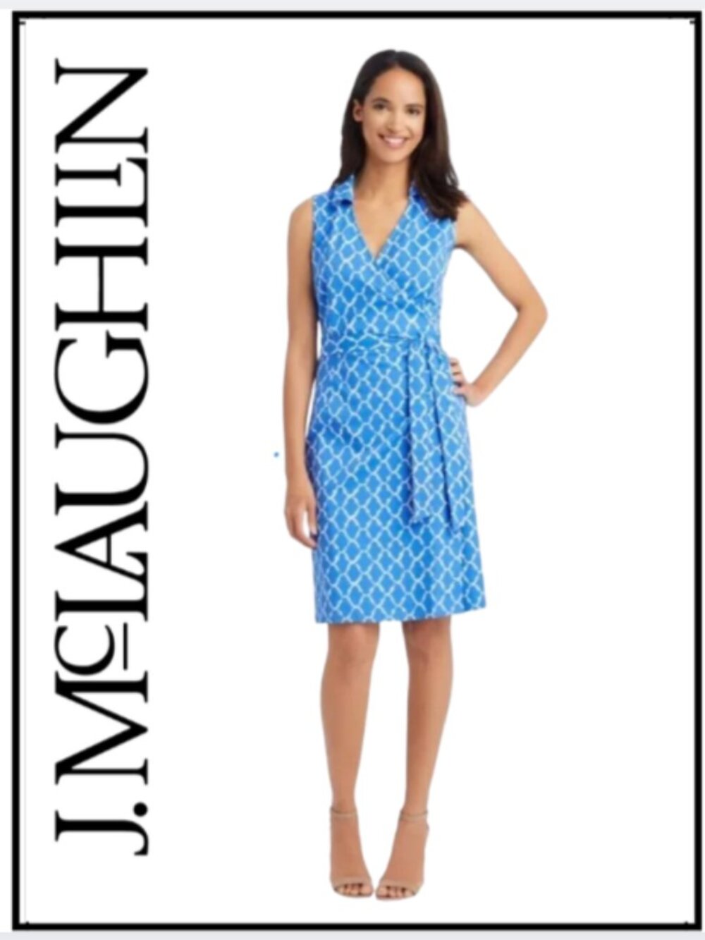 J. McLaughlin Signature Catalina Cloth Sleeveless Wrap Dress